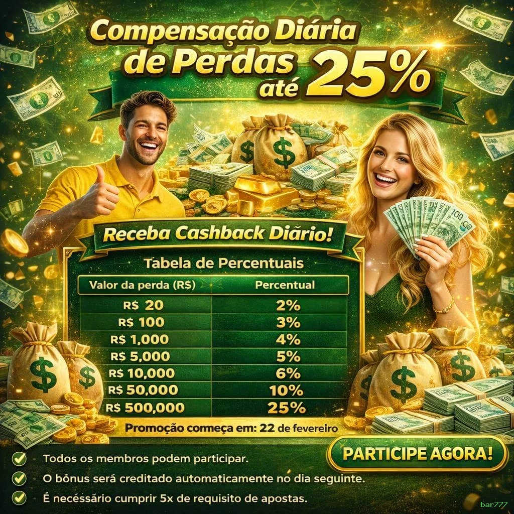Cashback Semanal bar777